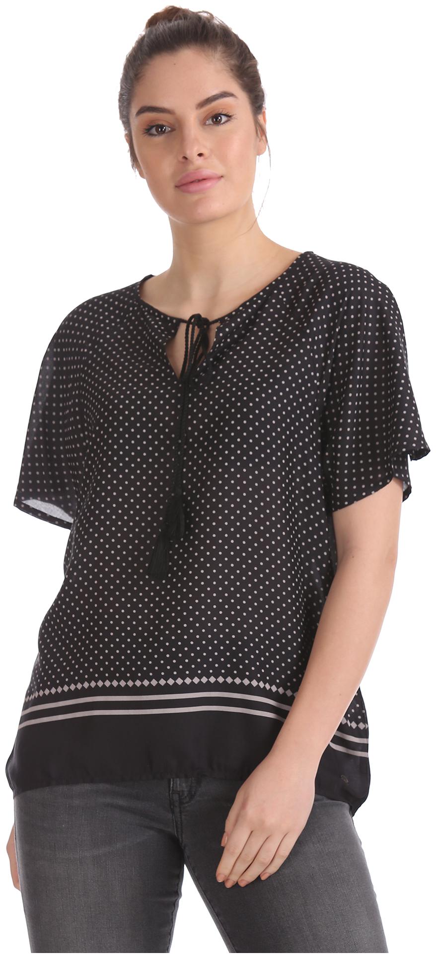 

U S Polo Assn Women Polka dots Blouson top - Black