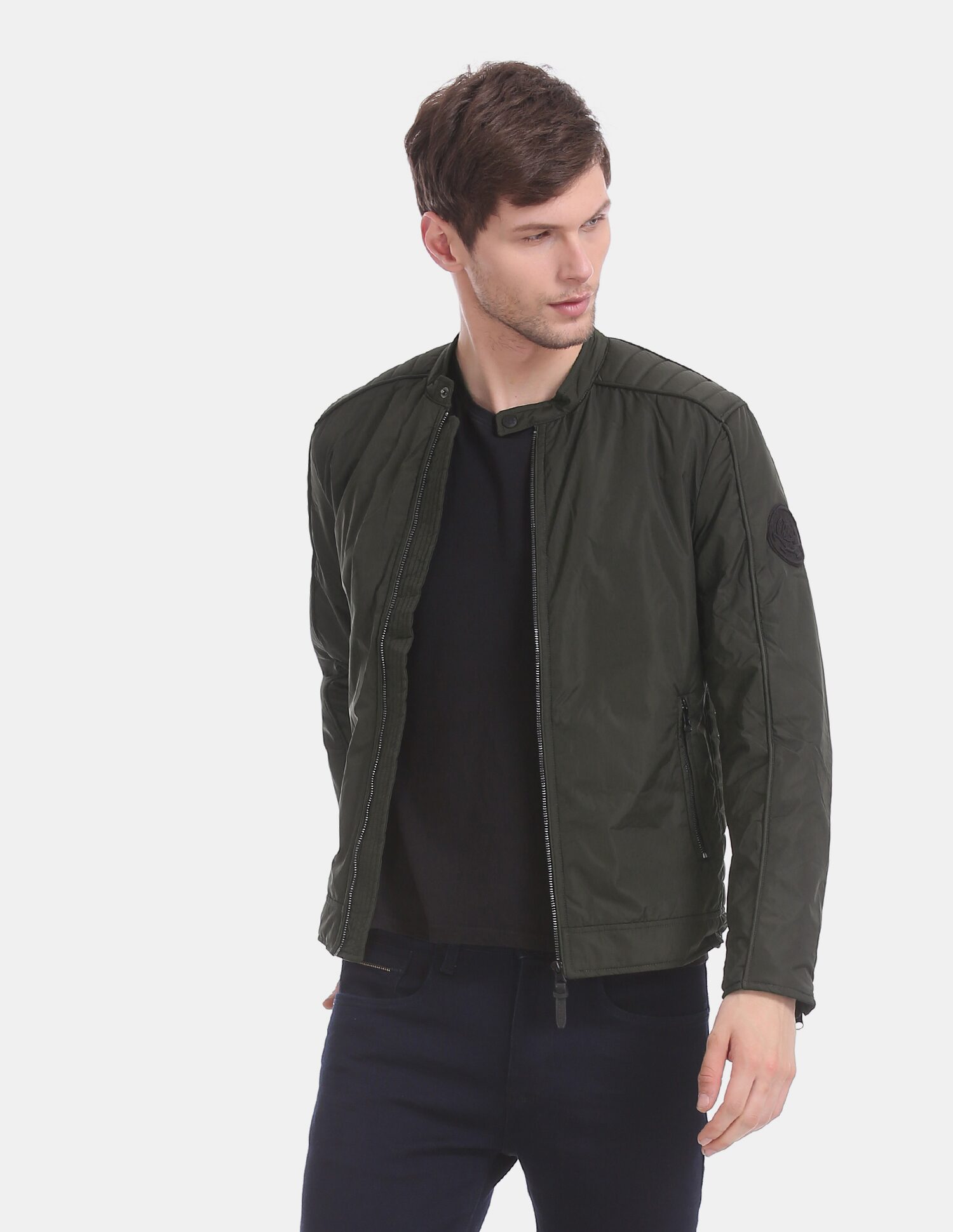 

U S Polo Assn Men Green Solid Bomber jacket