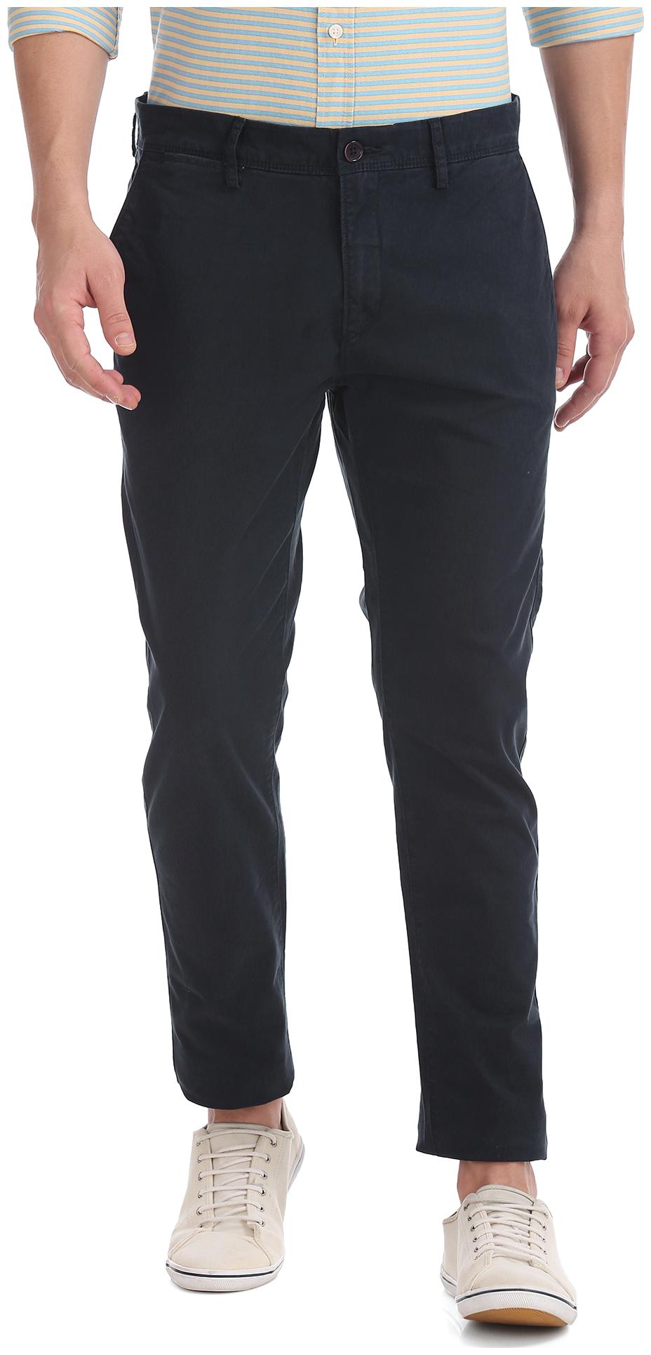 

U S Polo Assn Men Navy blue Solid Slim fit Chinos