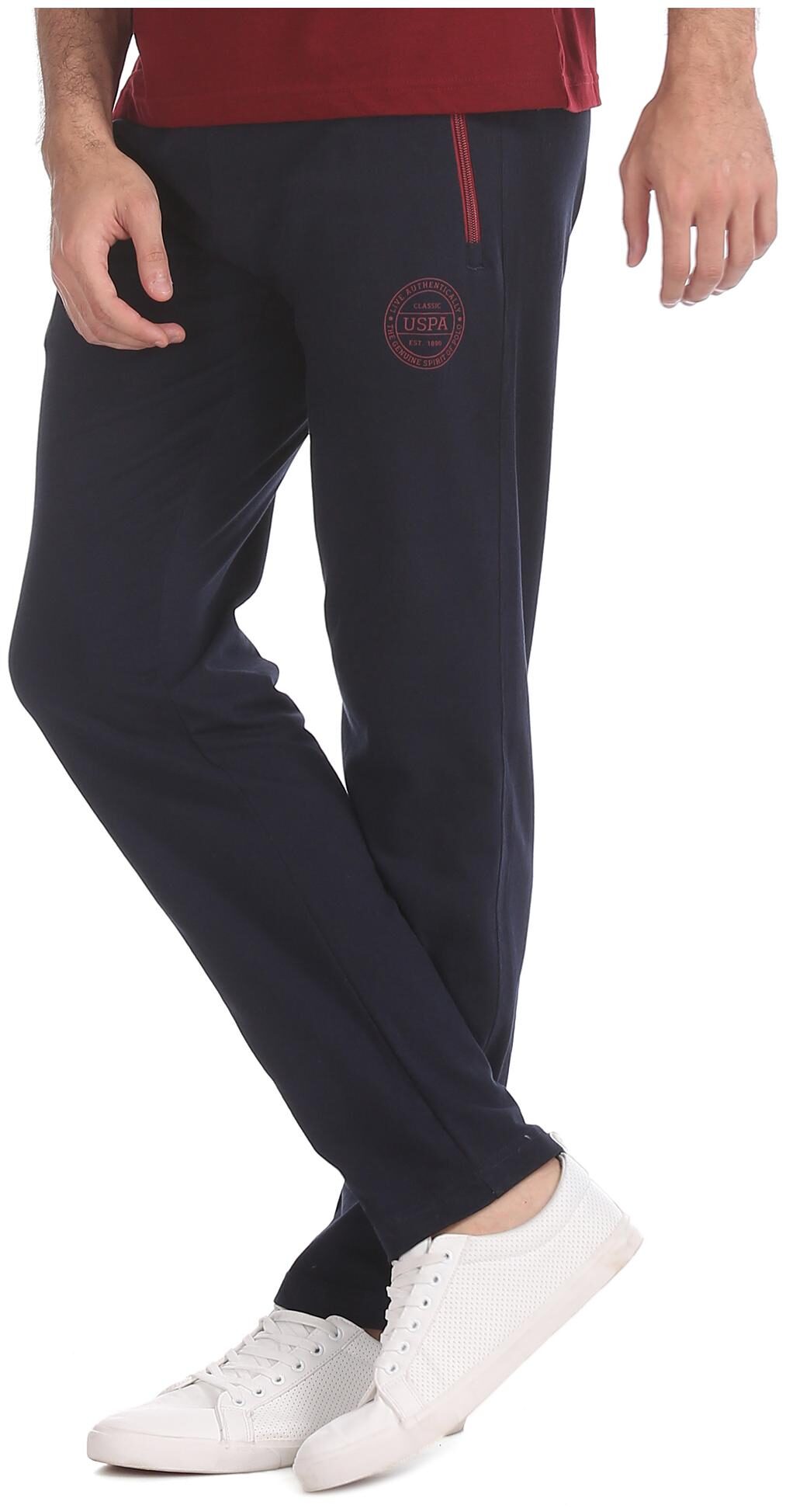 

U S Polo Assn Men Navy blue Solid Regular fit Track pants