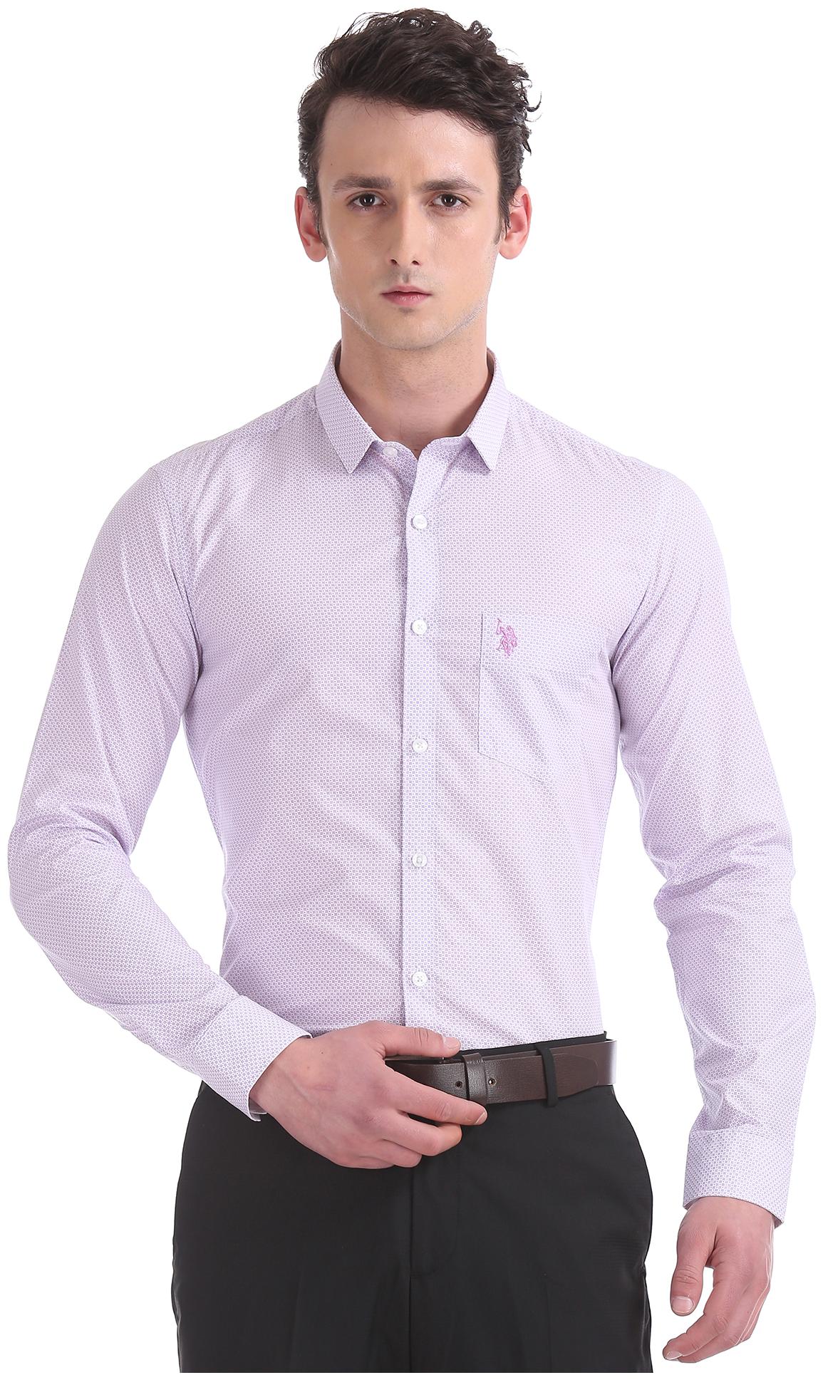 

U S Polo Assn Men Regular fit Formal Shirt - Purple