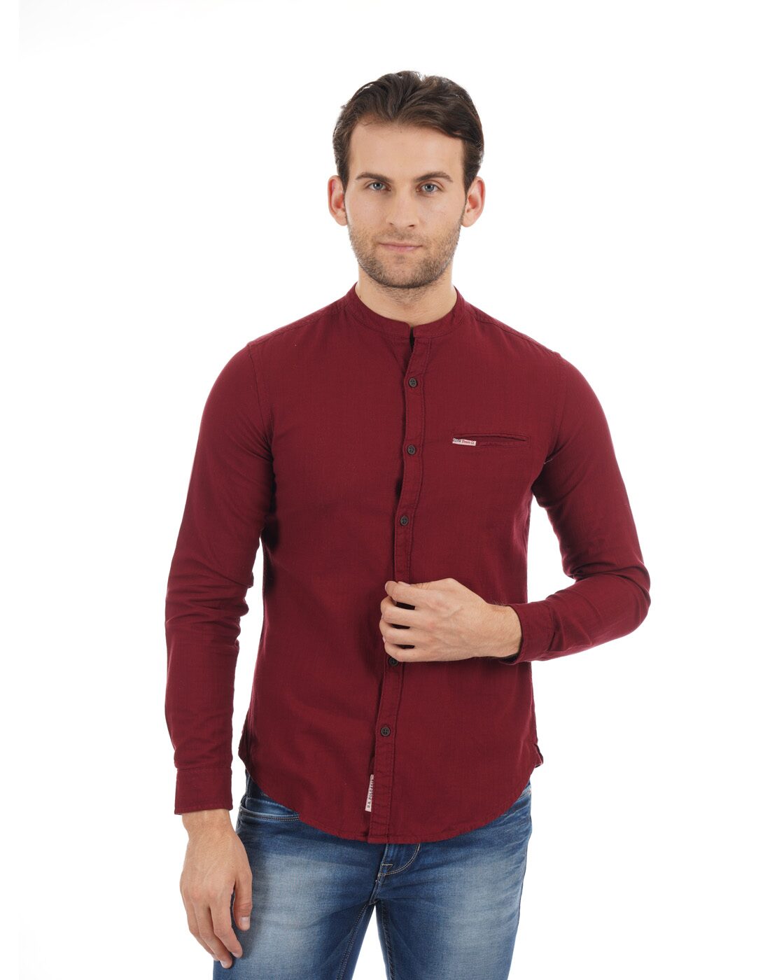 

U S Polo Assn Men Maroon Solid Slim Fit Casual Shirt