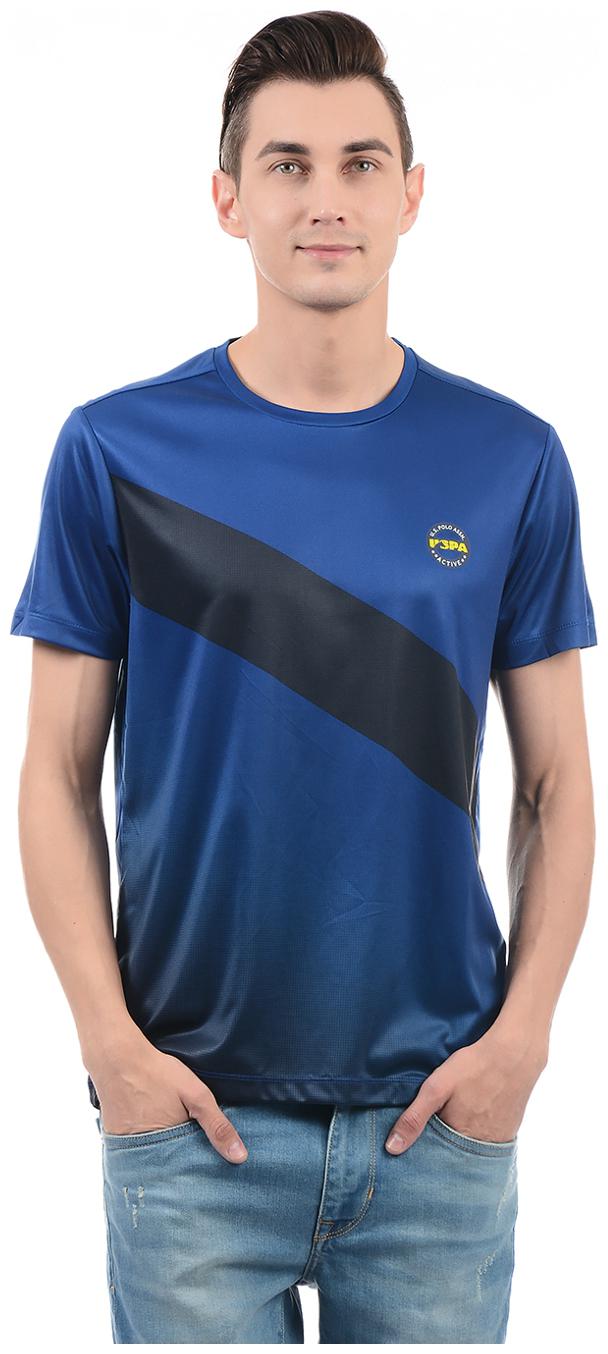 

U S Polo Assn Men Blue Regular fit Polyester Round neck T-Shirt - Pack Of 1
