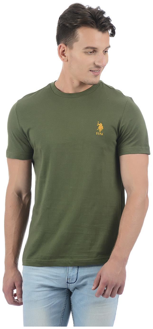 

U S Polo Assn Men Green Regular fit Cotton Round neck T-Shirt - Pack Of 1
