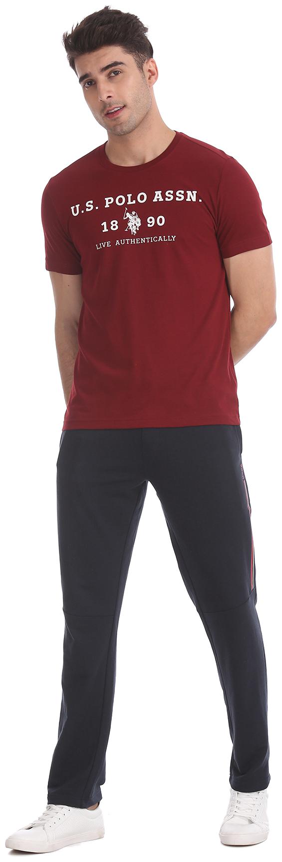 

U S Polo Assn Men Navy blue Solid Regular fit Track pants