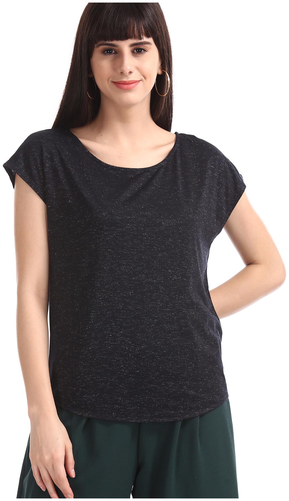 

U S Polo Assn Women Printed Regular top - Black