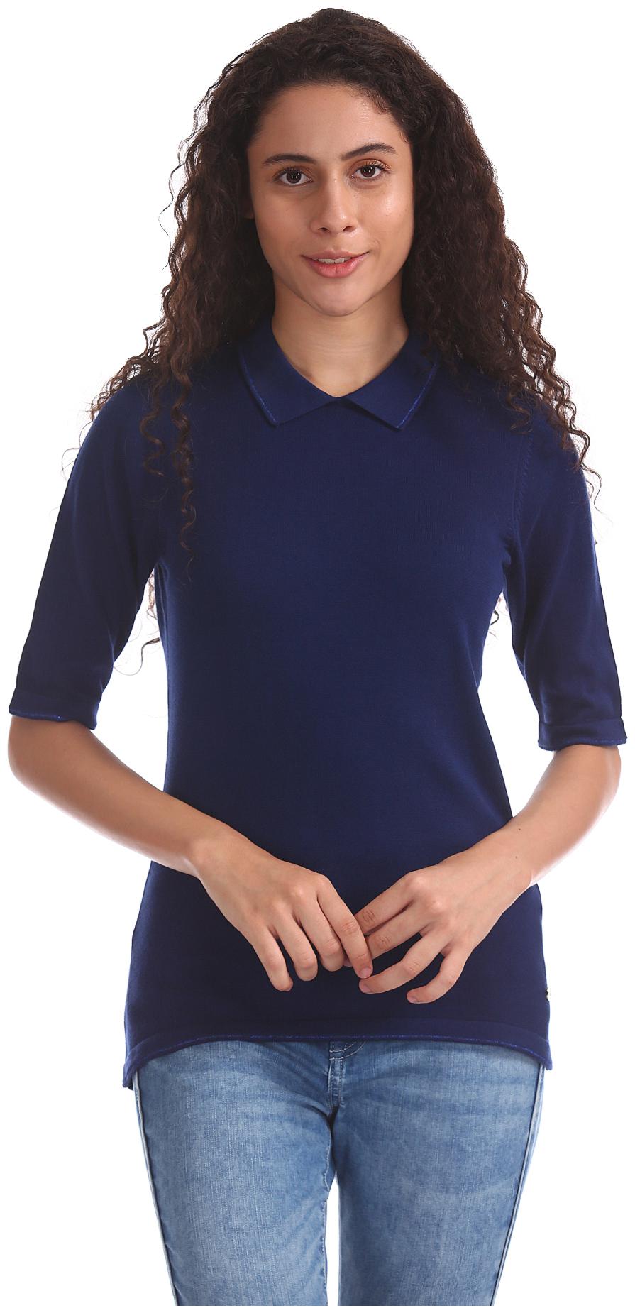 

U S Polo Assn Women Solid Regular top - Blue