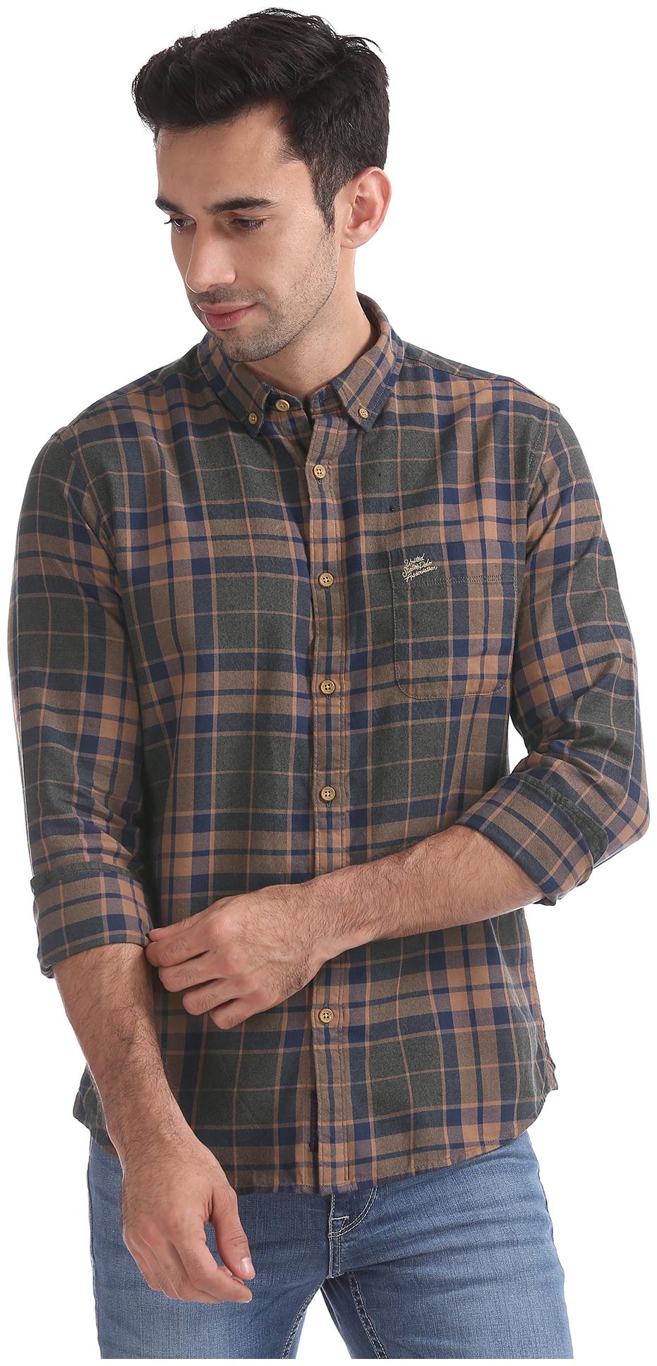 

U S Polo Assn Men Multi Checked Slim Fit Casual Shirt