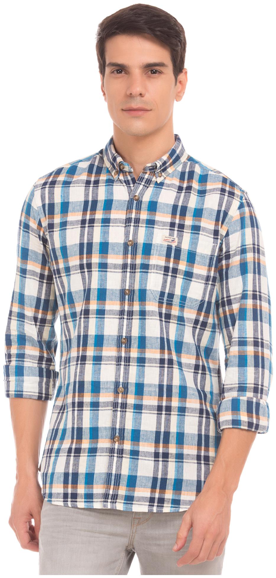

U S Polo Assn Men Multi Checked Slim Fit Casual Shirt