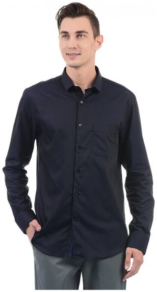 U.S. Polo Assn. Men Blue Polka Dots Slim Fit Casual Shirt