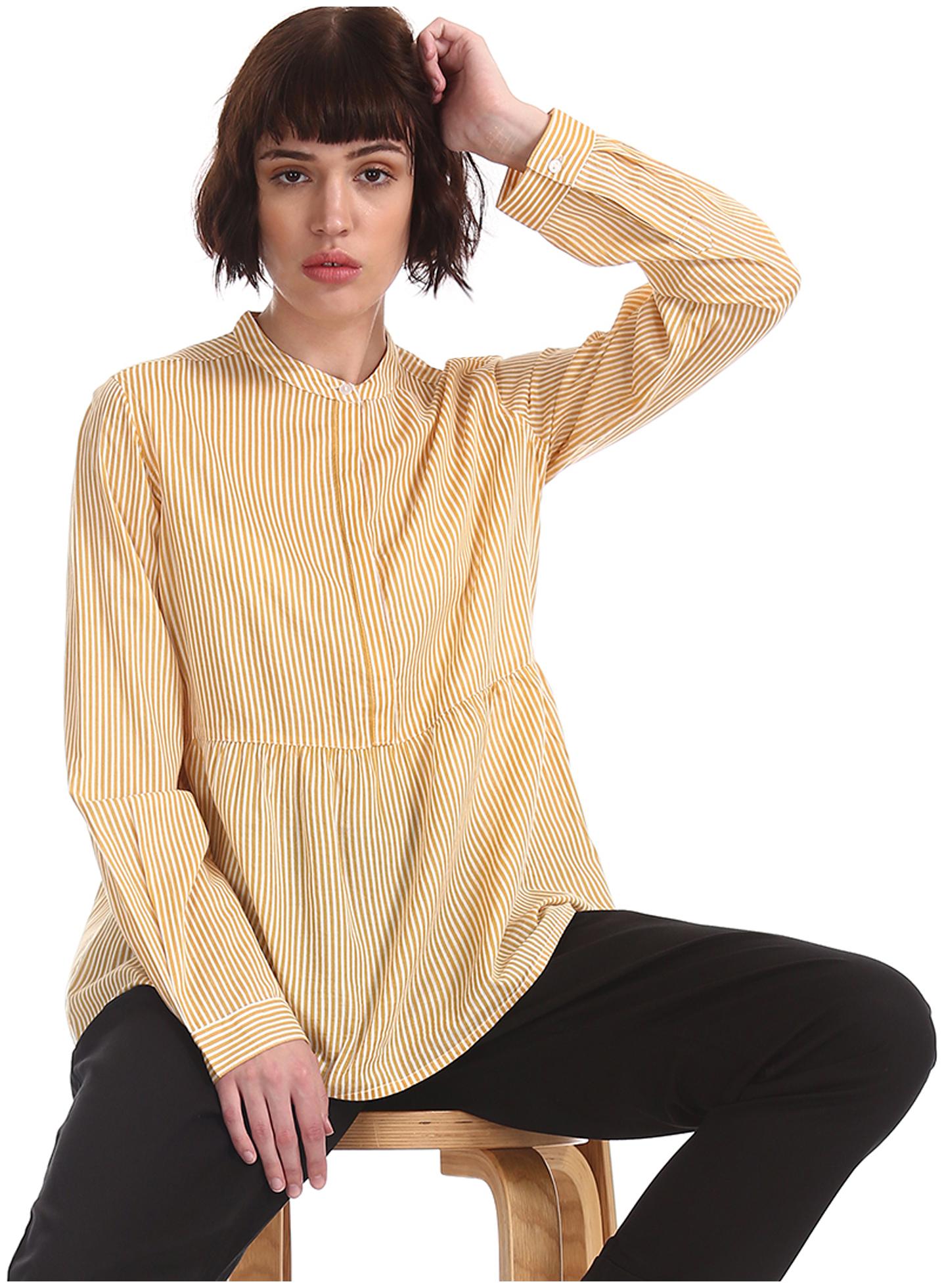 

U S Polo Assn Women Striped Regular top - Yellow