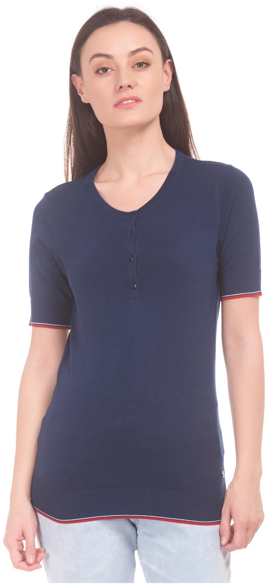 

U S Polo Assn Women Solid Regular top - Blue