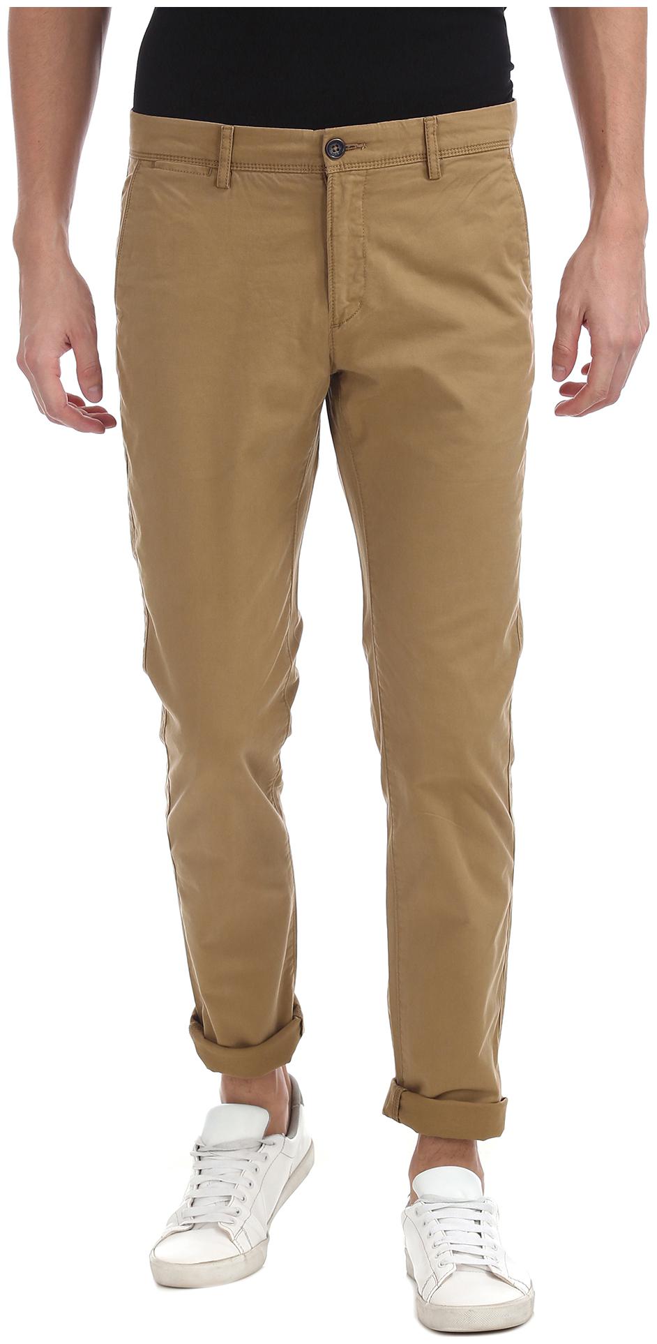 

U S Polo Assn Men Brown Solid Slim fit Regular trousers