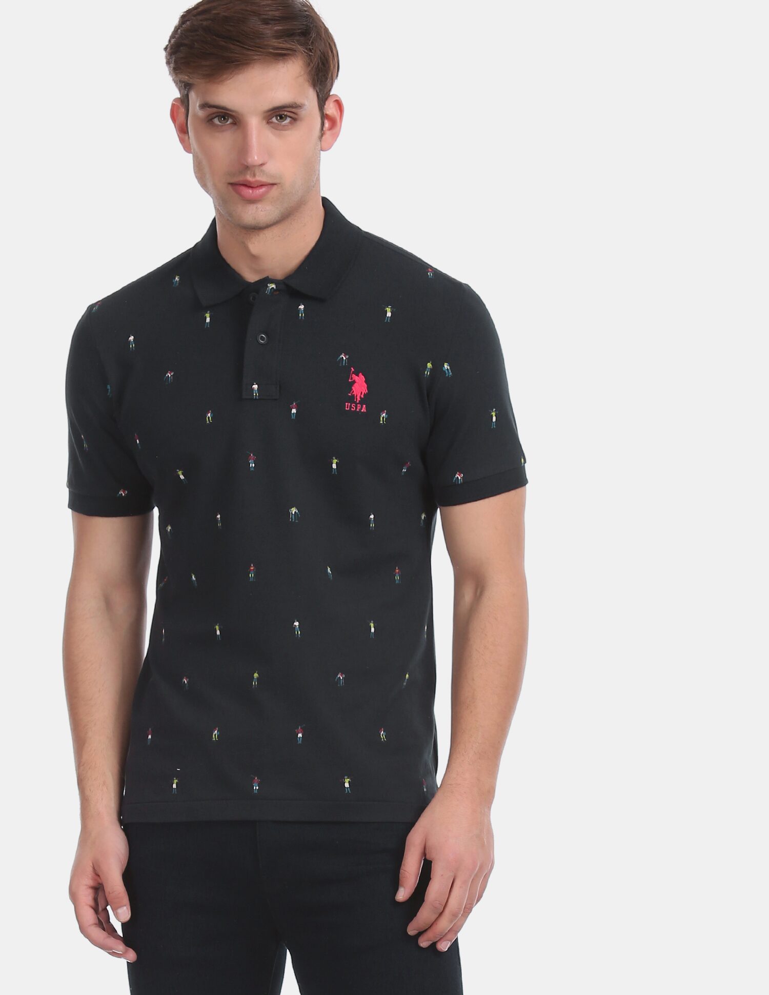 

U S Polo Assn Men Blue Regular fit Cotton Polo collar T-Shirt - Pack Of 1