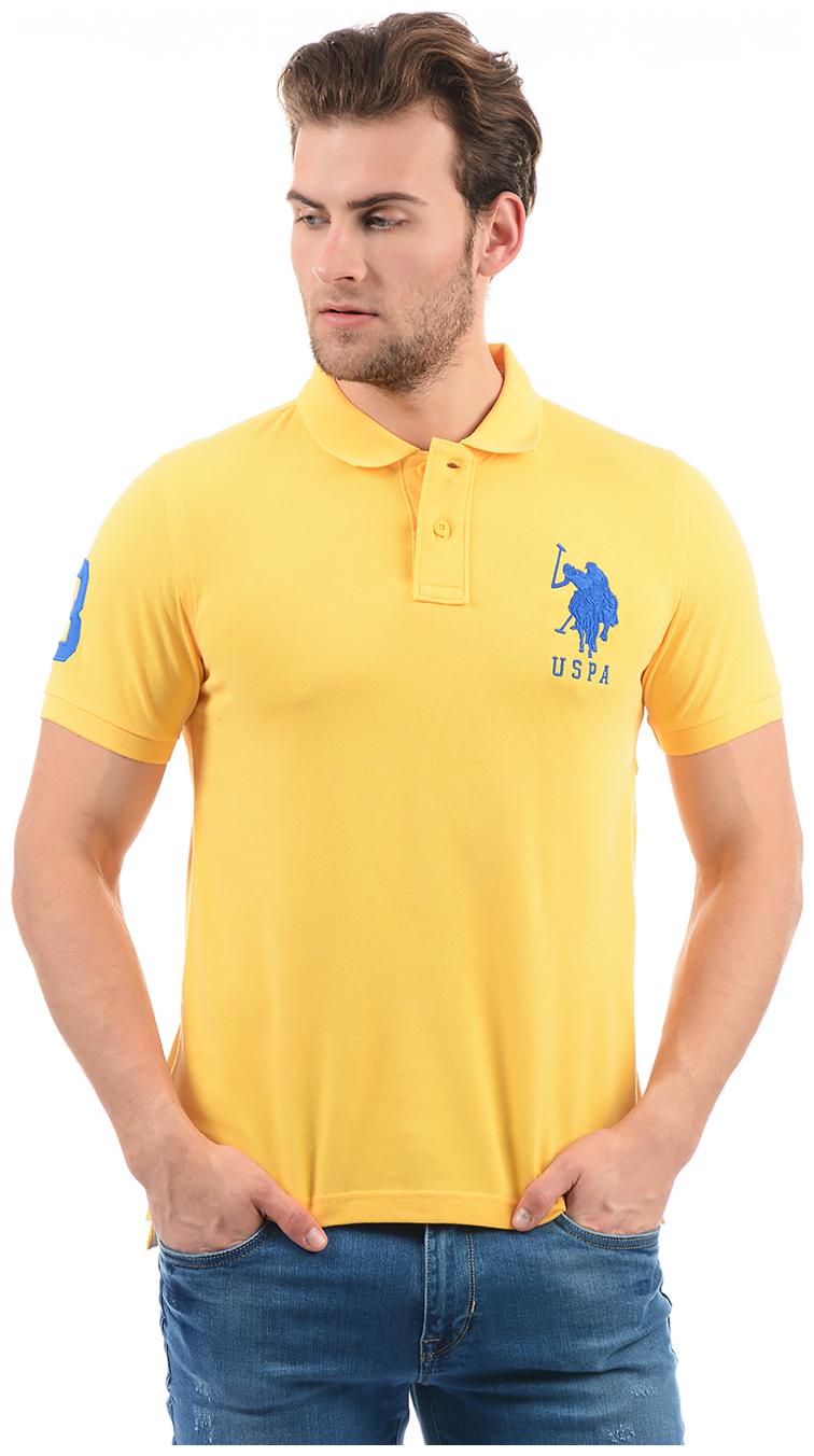 

U S Polo Assn Men Yellow Slim fit Cotton Polo collar T-Shirt - Pack Of 1
