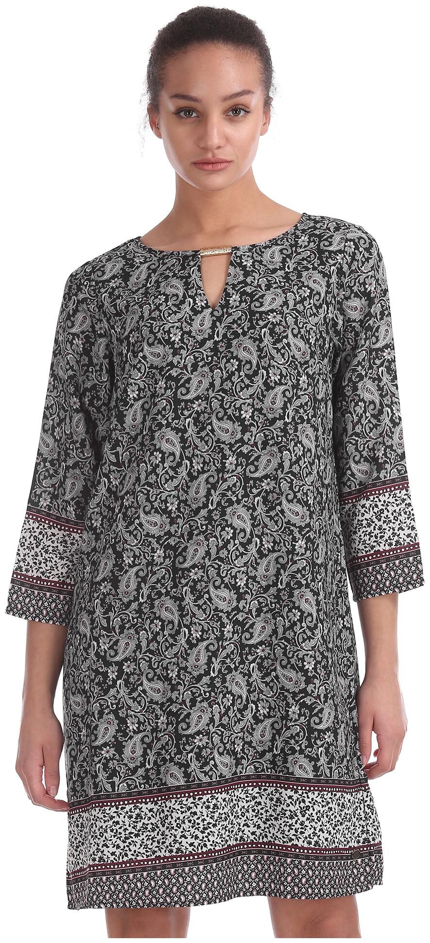 

U S Polo Assn Black Printed A-line dress