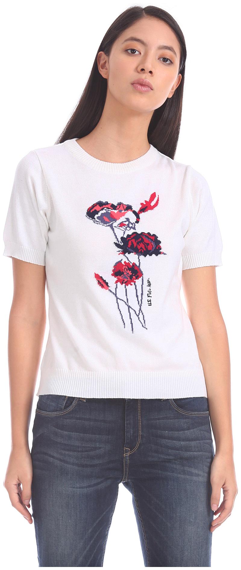 

U S Polo Assn Women Printed Regular top - White