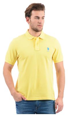 

U S Polo Assn Men Yellow Slim fit Cotton Polo collar T-Shirt - Pack Of 1