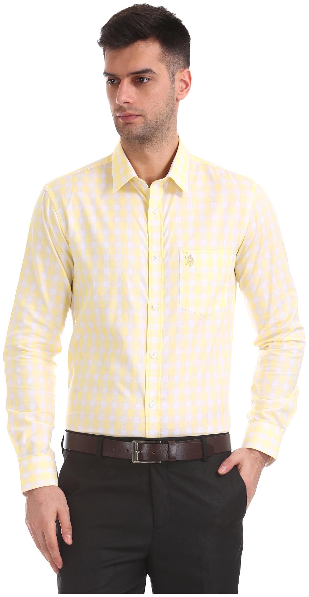 

U S Polo Assn Men Regular fit Formal Shirt - Yellow