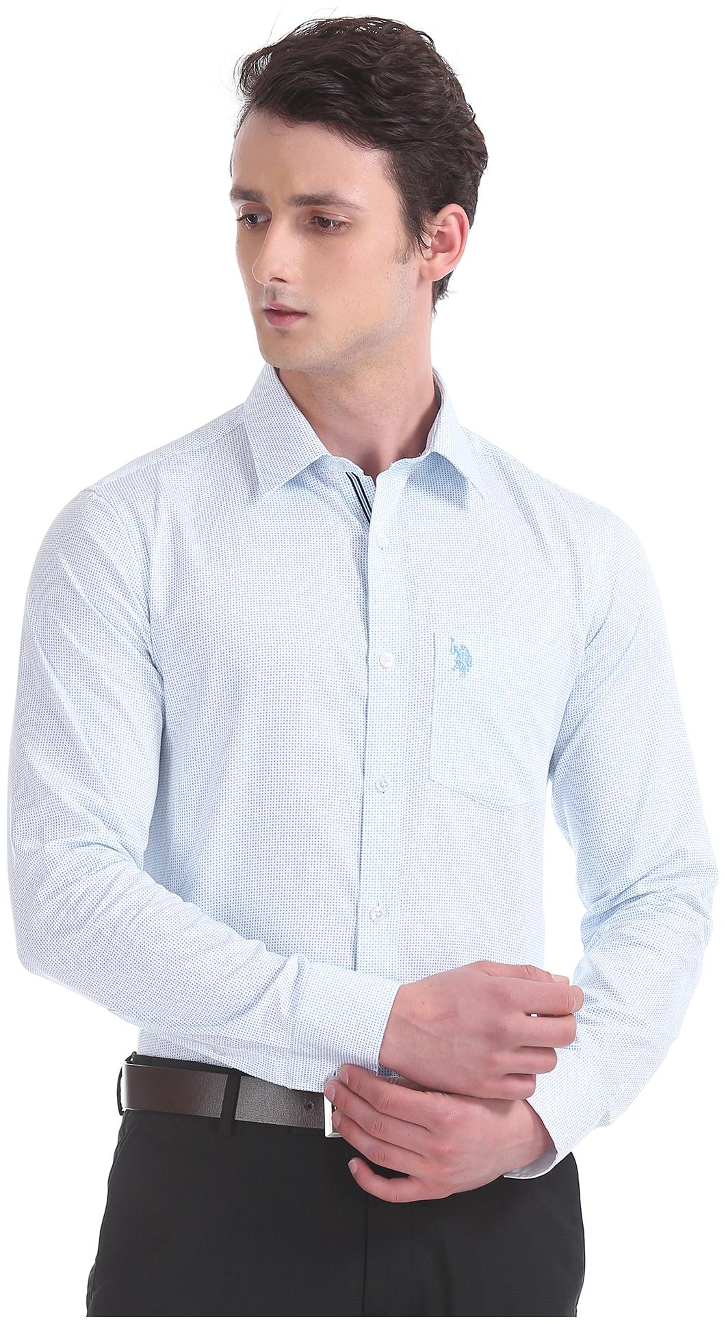 

U S Polo Assn Men Regular fit Formal Shirt - Blue