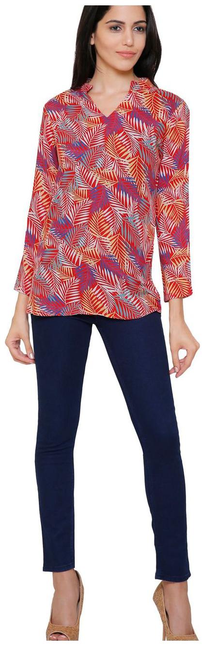 

UBN Women Printed Regular top - Red