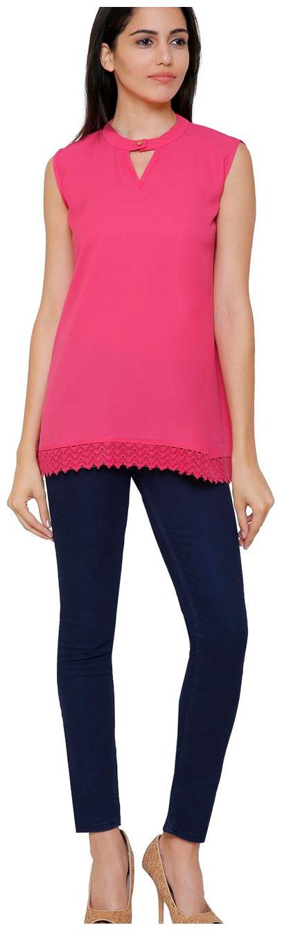 

UBN Women Solid Regular top - Pink