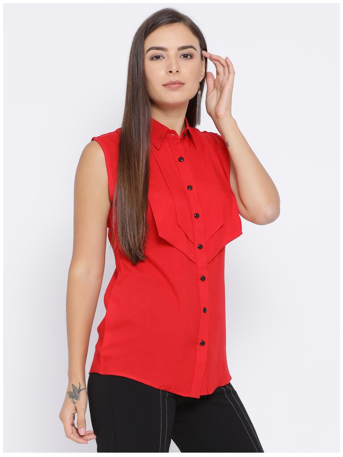 

UFFERS Women Solid Shirt style - Red