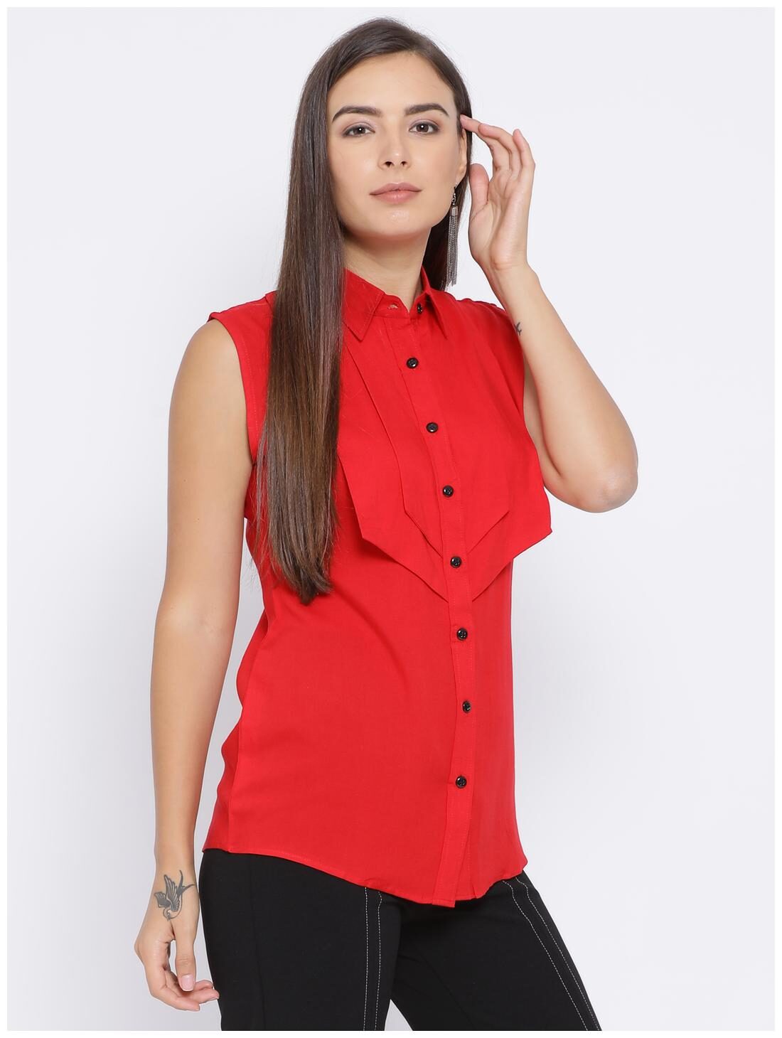 

UFFERS Women Solid Shirt style - Red
