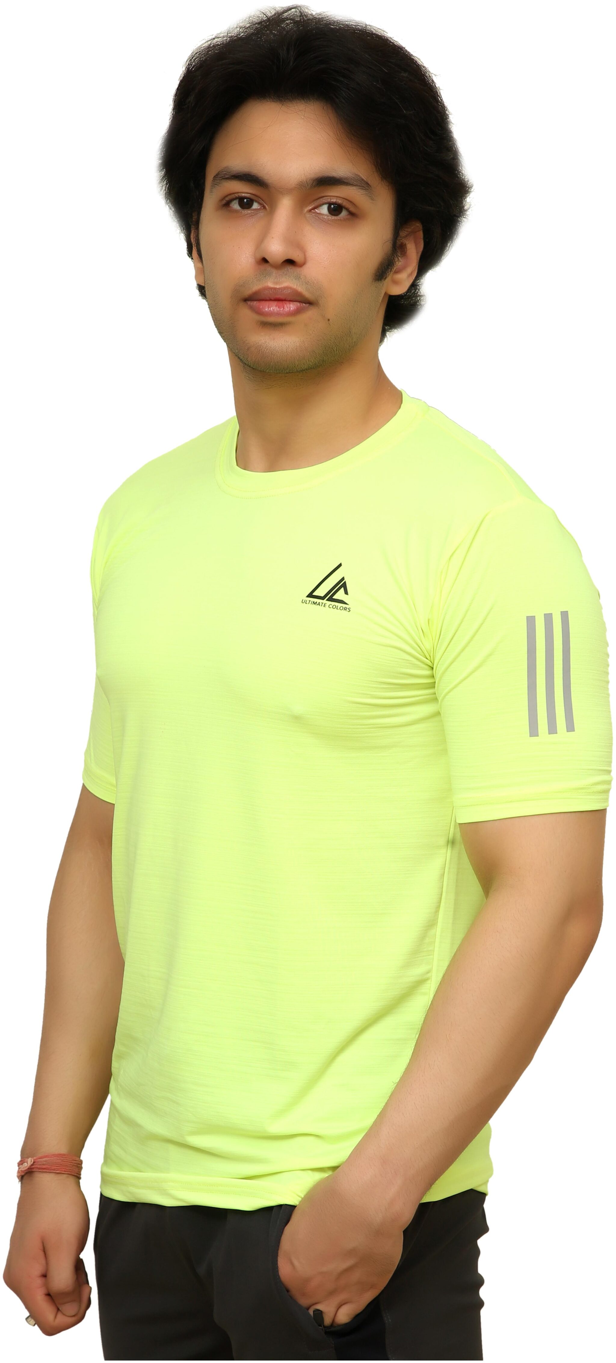 

ULTIMATECOLORS Men Green Slim fit Polyester Round neck T-Shirt - Pack Of 1