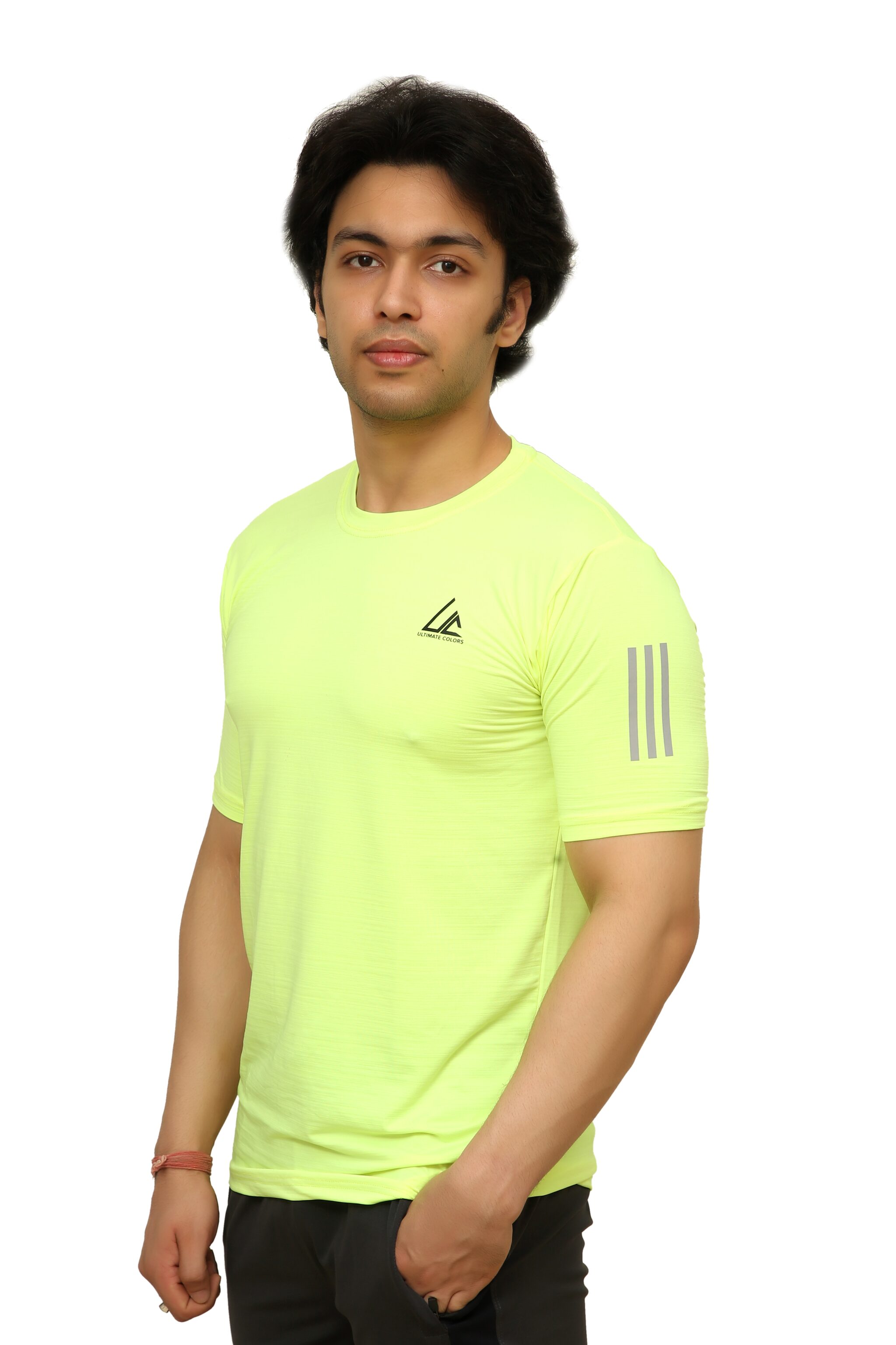 

ULTIMATECOLORS Men Green Slim fit Polyester Round neck T-Shirt - Pack Of 1