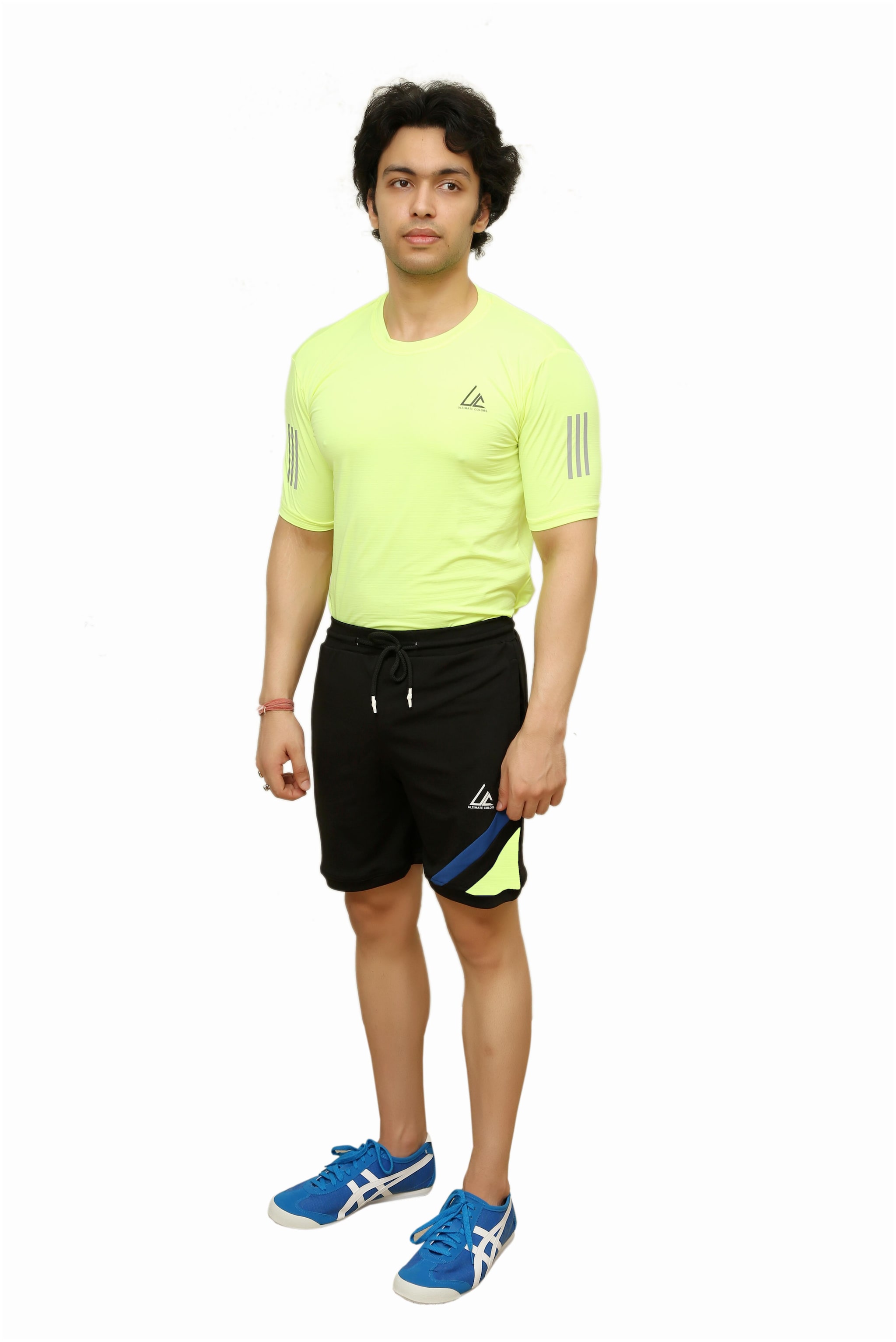 

ULTIMATECOLORS Men Green Black Solid Regular Fit Track Suit
