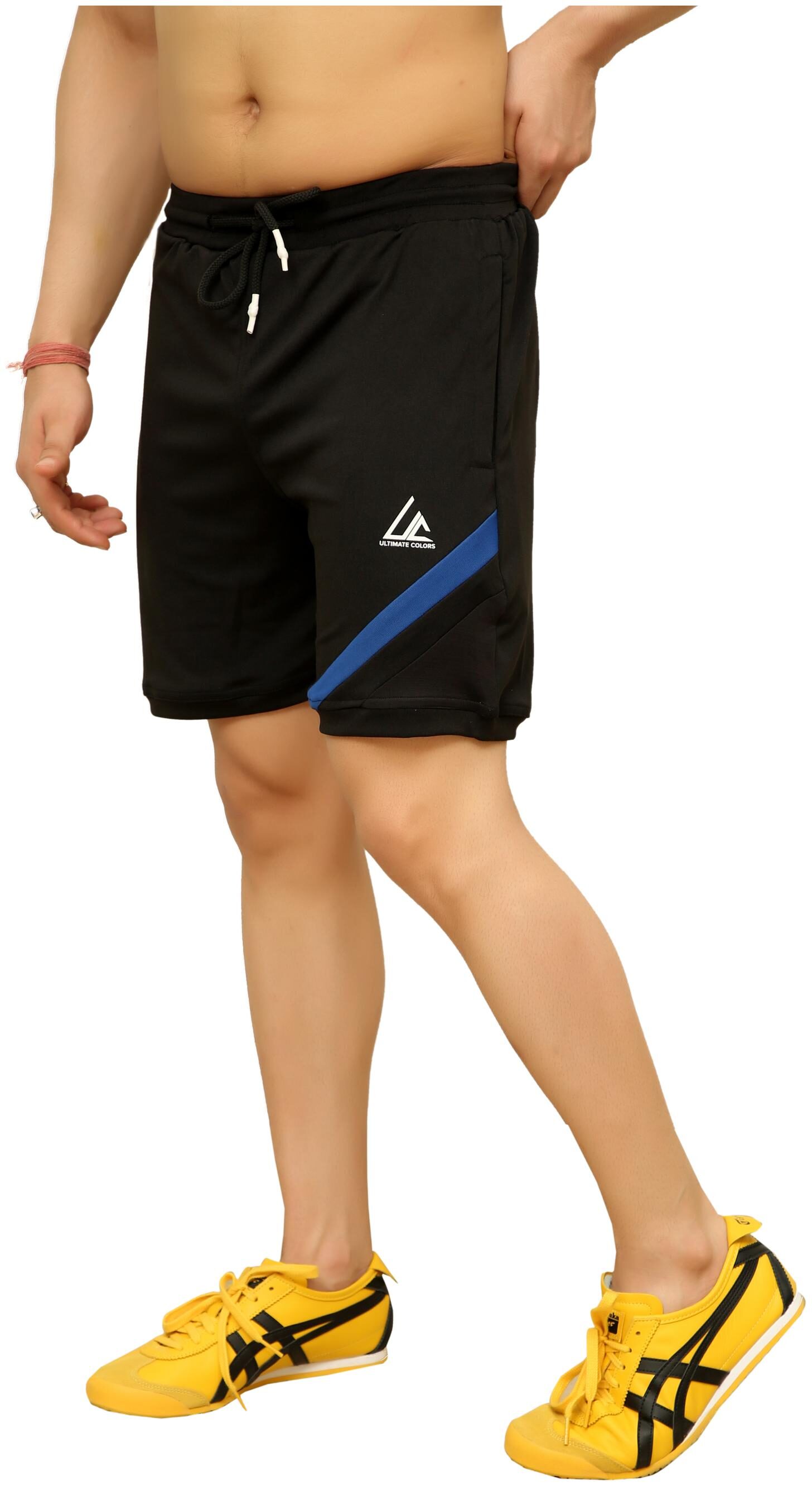 

UltimateColors Shorts Black Stripes Multi Striped Sports Shorts For Men