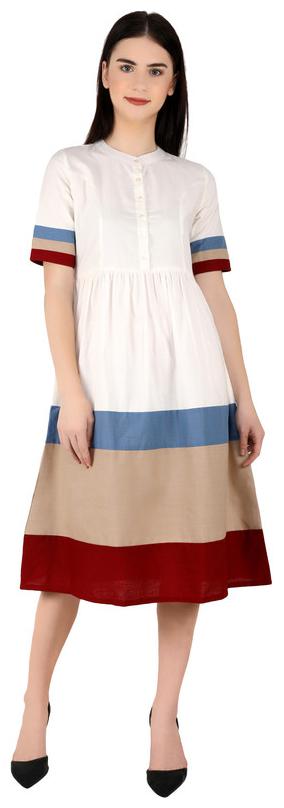 

UNFAKENOW Multi Colorblocked Peplum dress