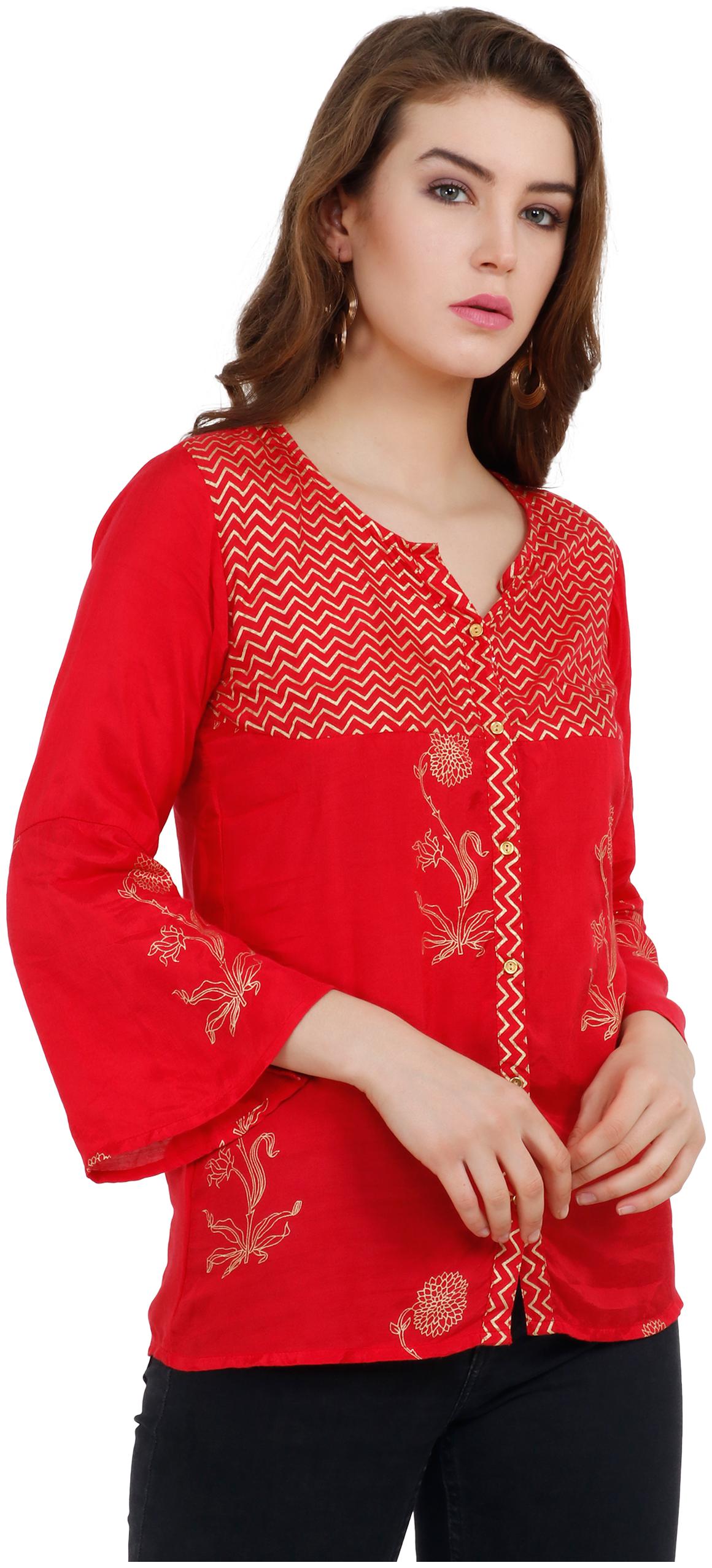 

UNFAKENOW Women s Floral Printed Casual Wear Top