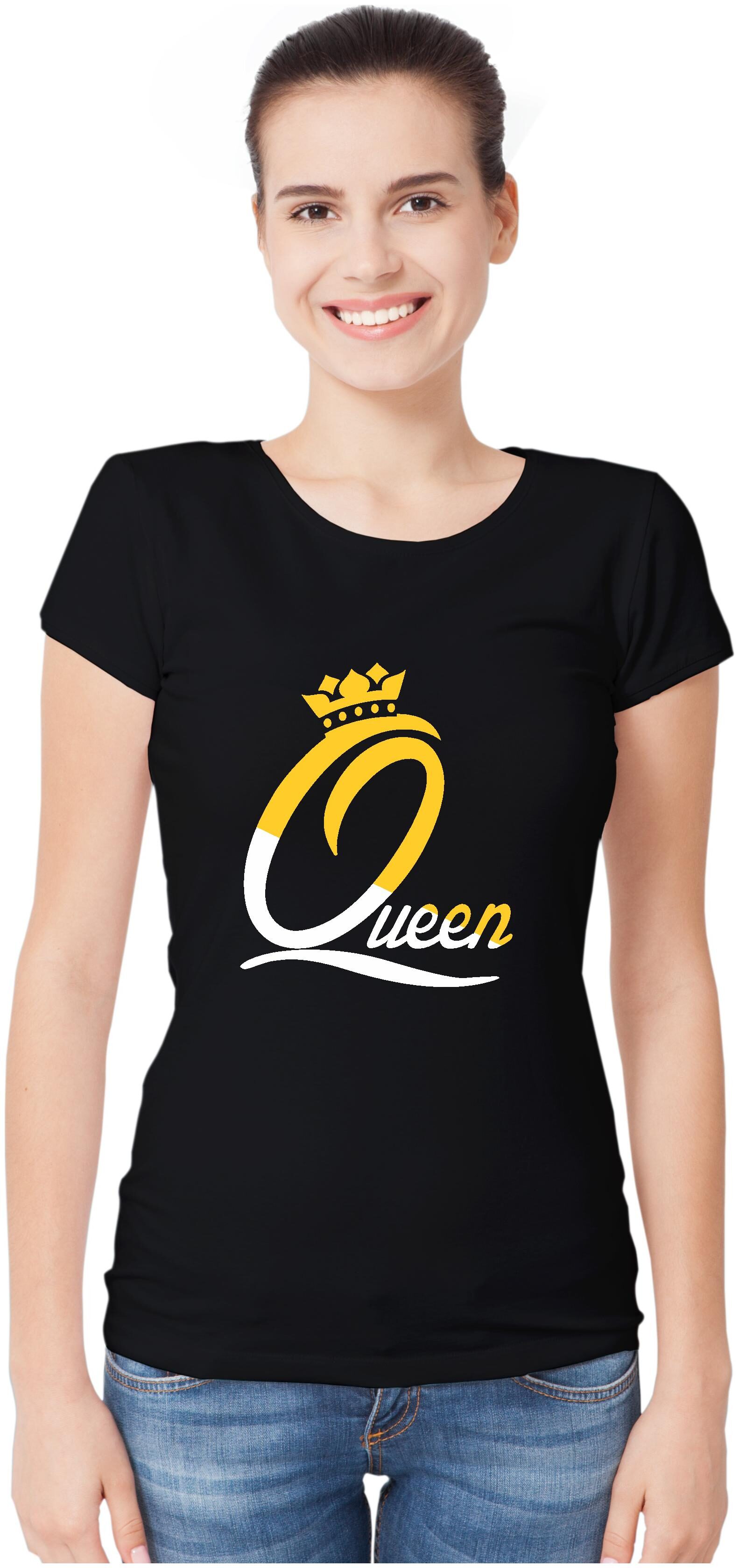 

UNIPLANET STORE Women Black Regular fit Round neck Cotton T shirt