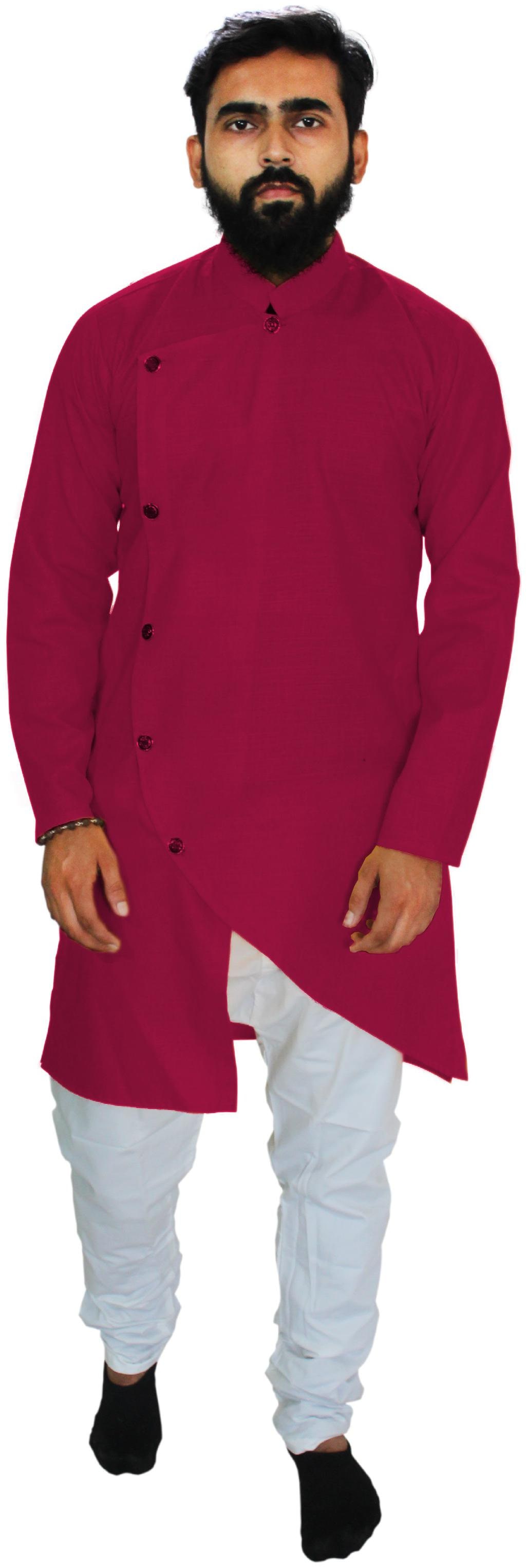 

UNIPLANET STORE Maroon White Solid Kurta and Pyjamas