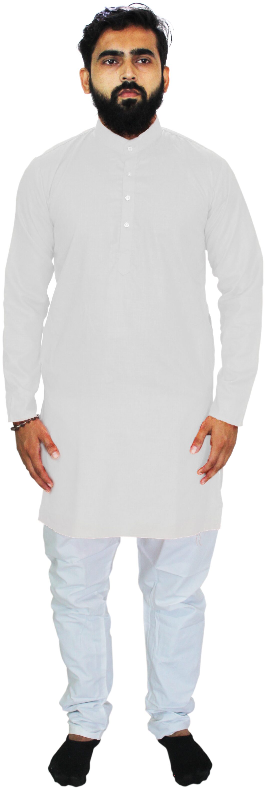 

UNIPLANET STORE White Solid Kurta and Pyjamas