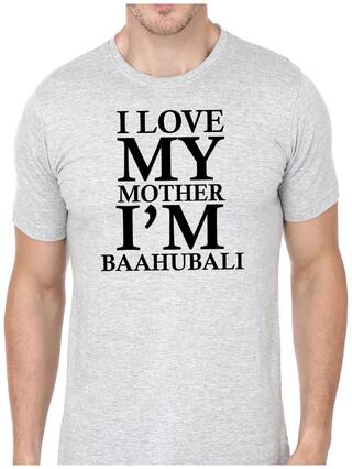UNIQUE STATUS MEN ROUND NECK GRAY GRAPHIC PRINTED BAHUBALI T-SHIRT