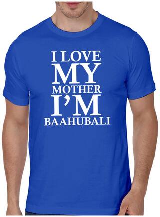 UNIQUE STATUS MEN ROUND NECK BLUE GRAPHIC PRINTED BAHUBALI T-SHIRT