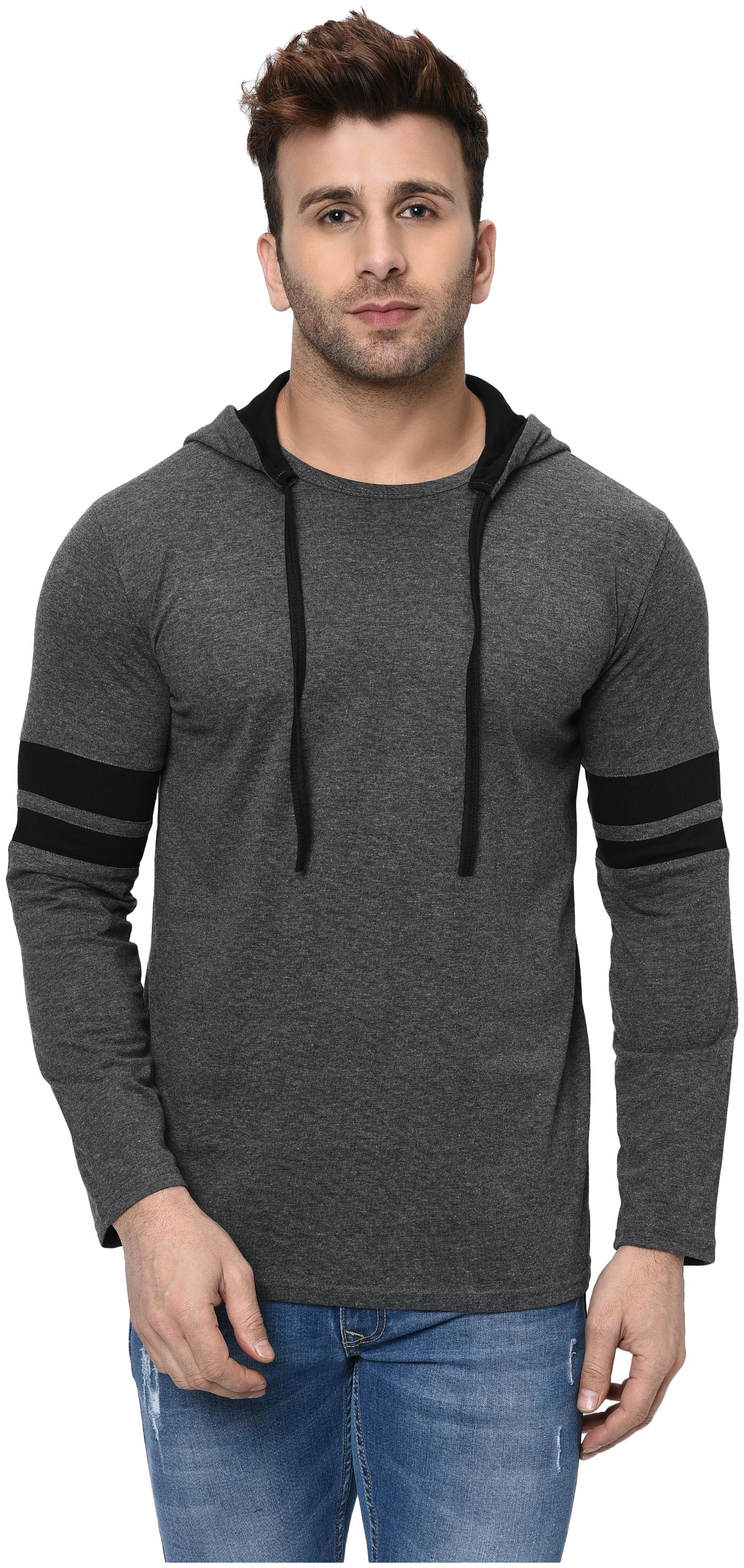 

Unite Wear Men Grey Slim fit Cotton Blend Hood T-Shirt - Pack Of 1