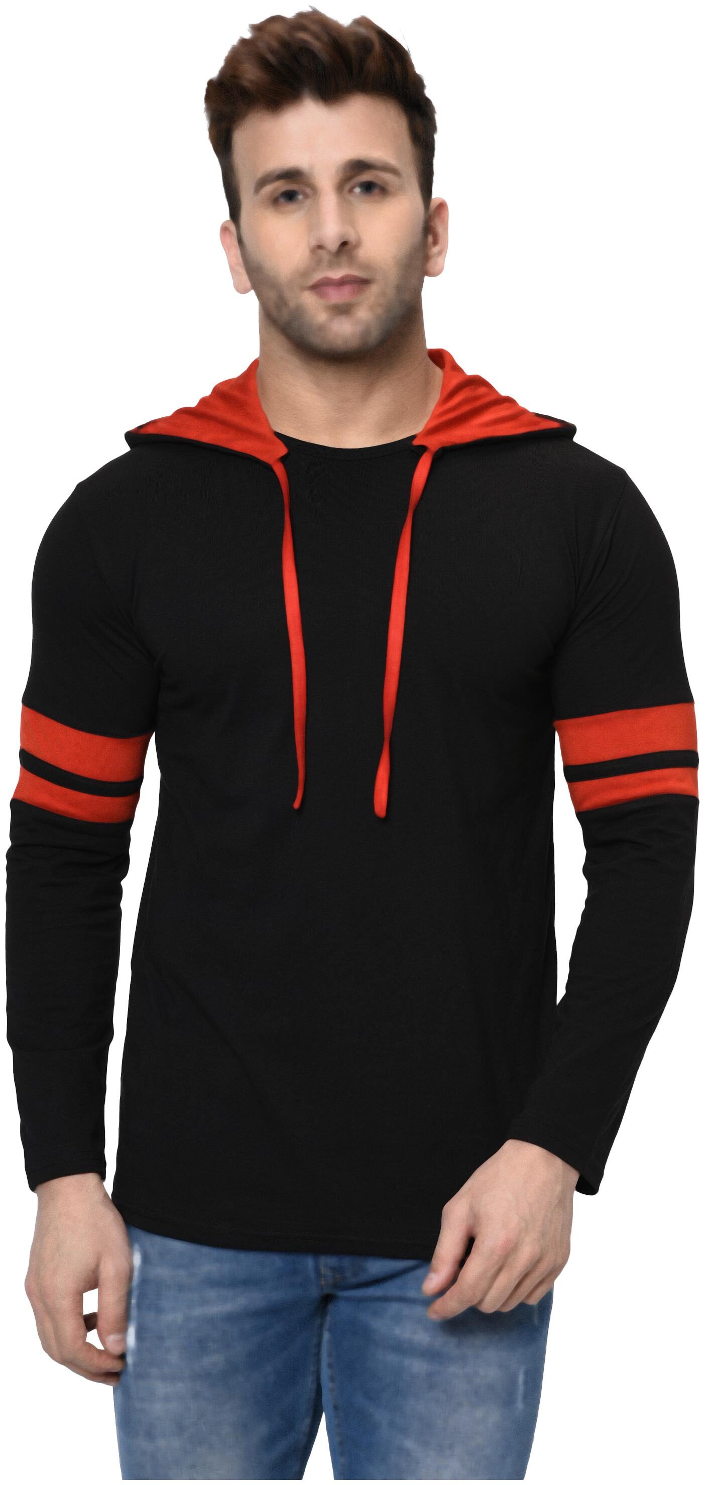 

Unite Wear Men Black Slim fit Cotton Blend Hood T-Shirt - Pack Of 1