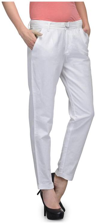 buy united colors of benetton white cotton ladies trousers benetton pants size chart