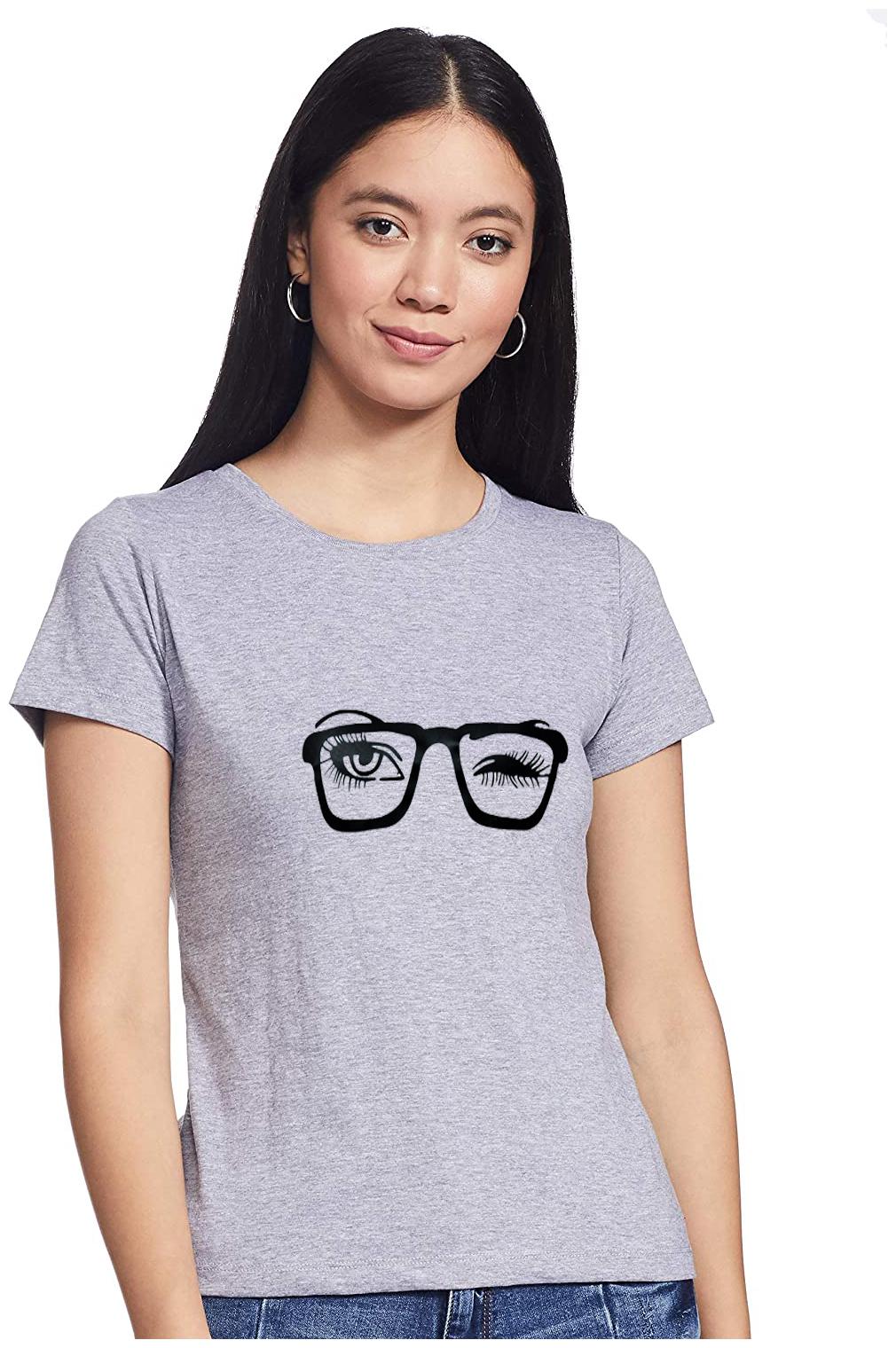 

UNIYALS Women Grey Regular fit Round neck Cotton T shirt