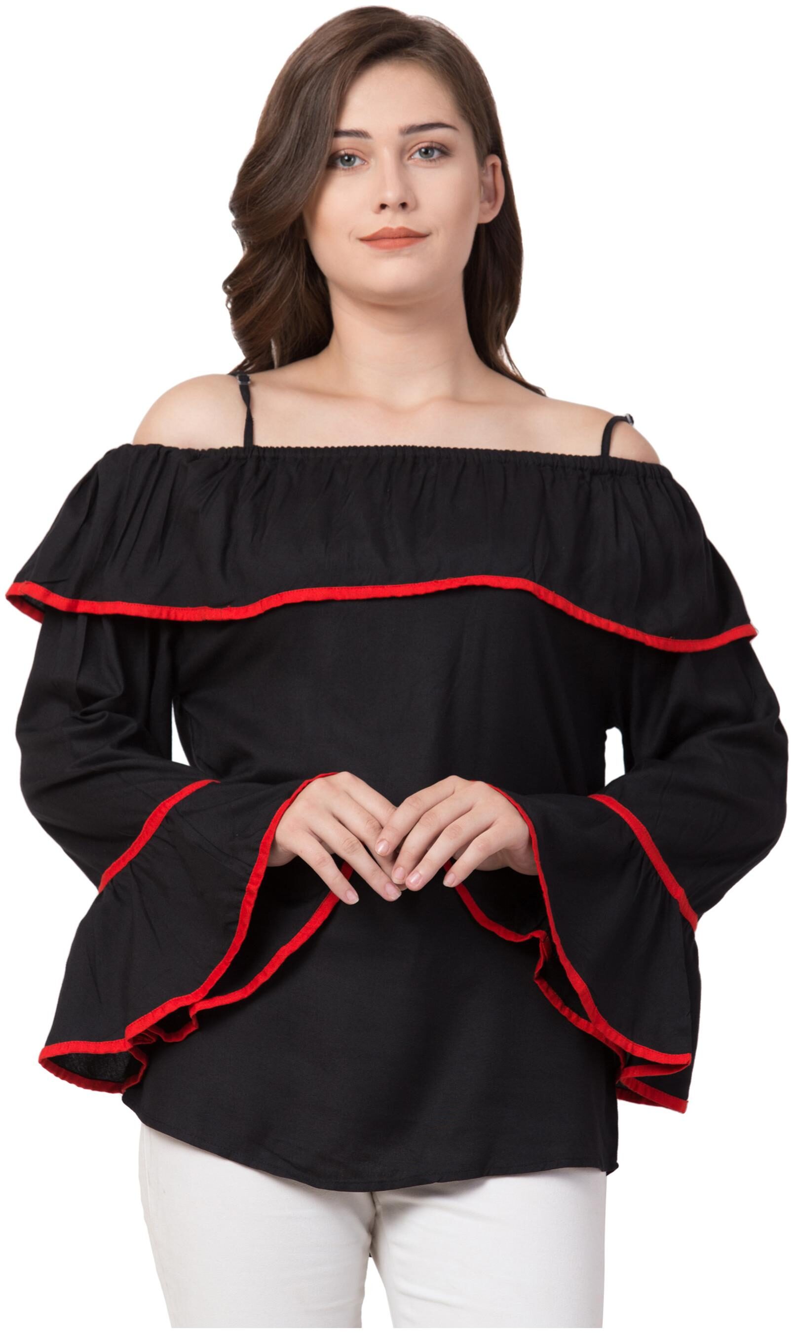 

UNIYALS Women Solid Regular top - Black