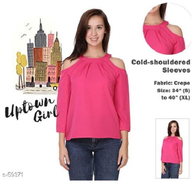 

Uptown Girl Halter Neck Cold Shoulder Stylish Top By Chrome Coral