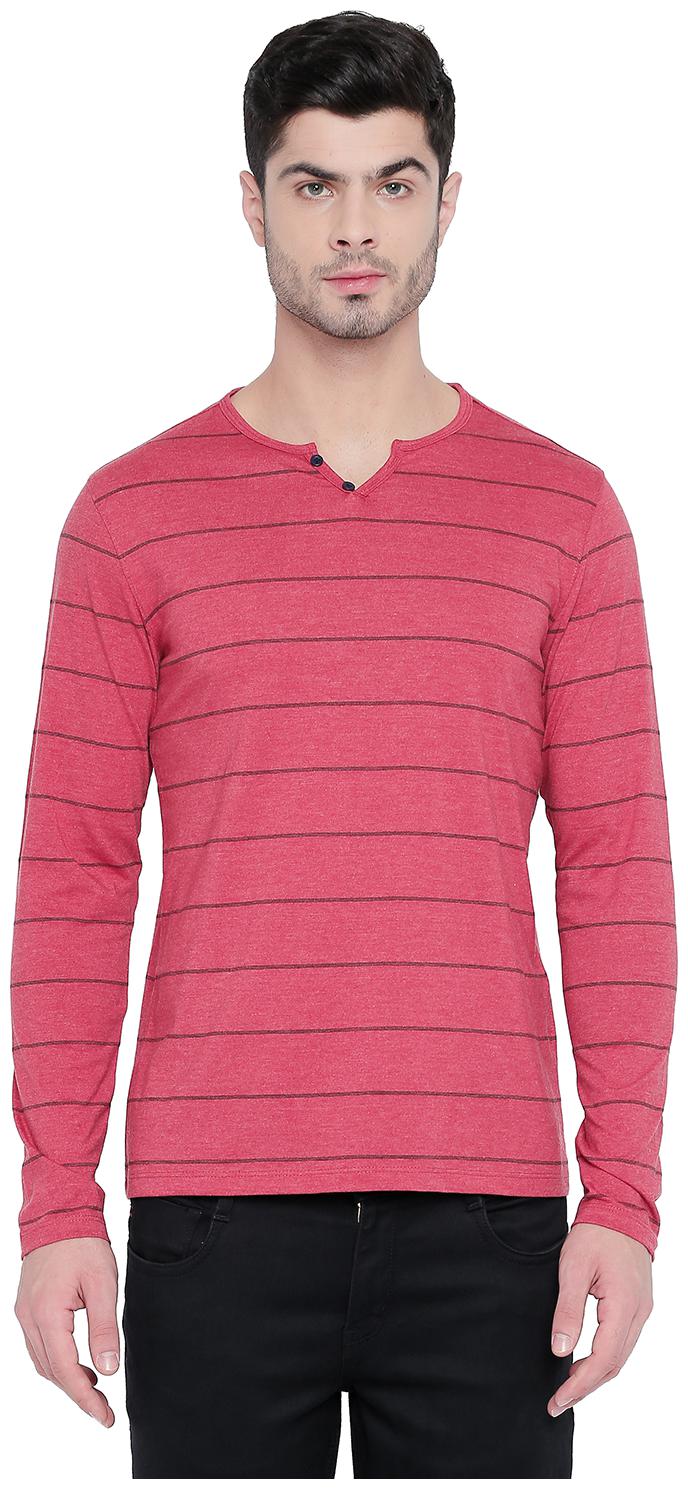 

Urban Ranger by Pantaloons Men Red Slim fit Cotton Henley neck T-Shirt - Pack Of 1