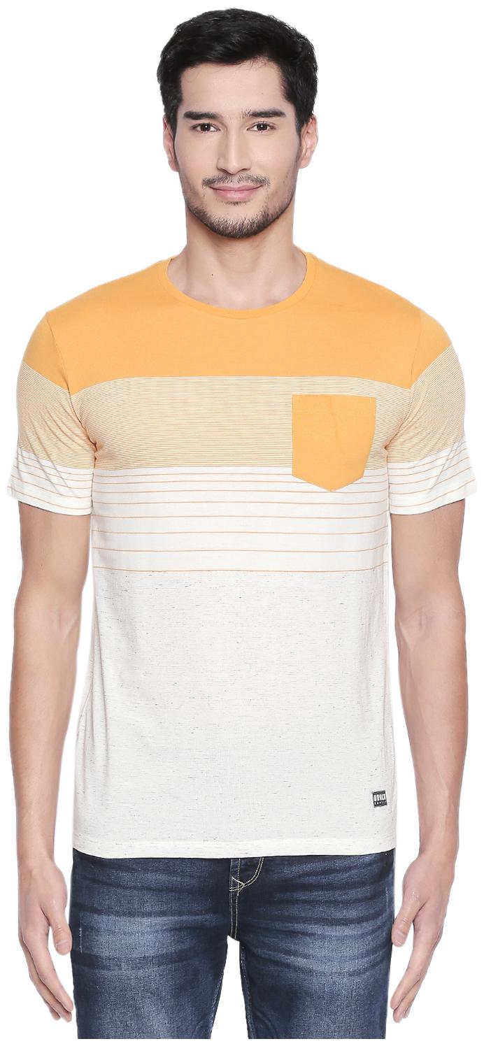 

Urban Ranger by Pantaloons Men Yellow Slim fit Cotton Round neck T-Shirt - Pack Of 1