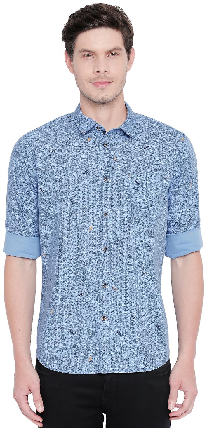 

Urban Ranger by Pantaloons Men Blue Printed Slim Fit Casual Shirt