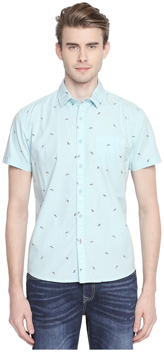 

Urban Ranger by Pantaloons Men Blue Printed Slim Fit Casual Shirt