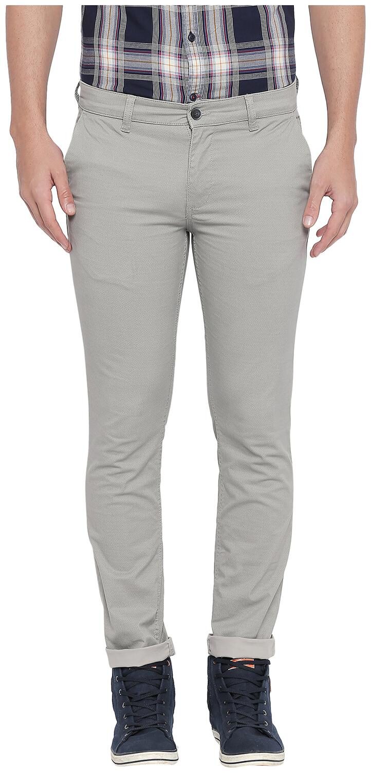 

Urban Ranger by Pantaloons Men Grey Printed Slim fit Regular trousers